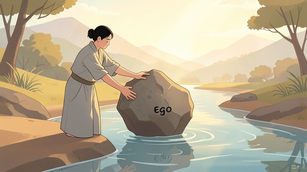 Buông bỏ cái tôi, nhẹ nhàng trôi theo dòng đời.