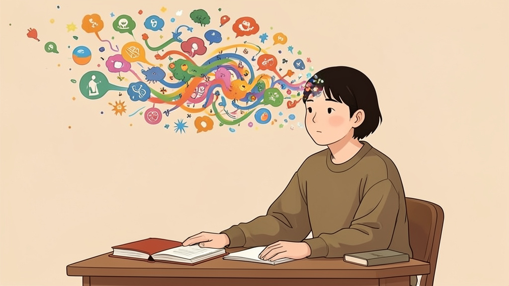 Tâm phóng đi như mây trời, thân vẫn ngồi đó.